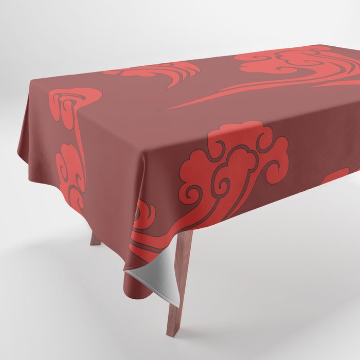 Cloud Swirls - Red Tablecloth