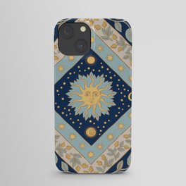 Sun Moon and Stars Celestial Blue iPhone Case