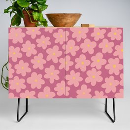 Sea of Flower Power - shades of pink and yellow Credenza