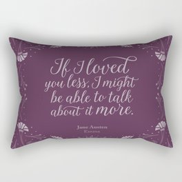 Purple Floral Love Quote  Emma Jane Austen Rectangular Pillow