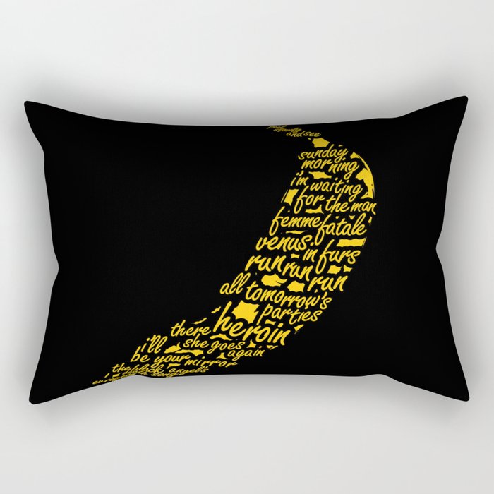 Velvet Underground & Nico Album Typographic Illustration Rectangular Pillow