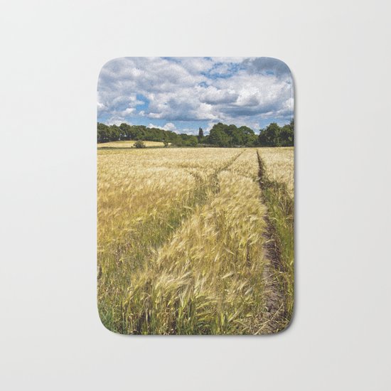 Golden wheat field poetry Bath Mat