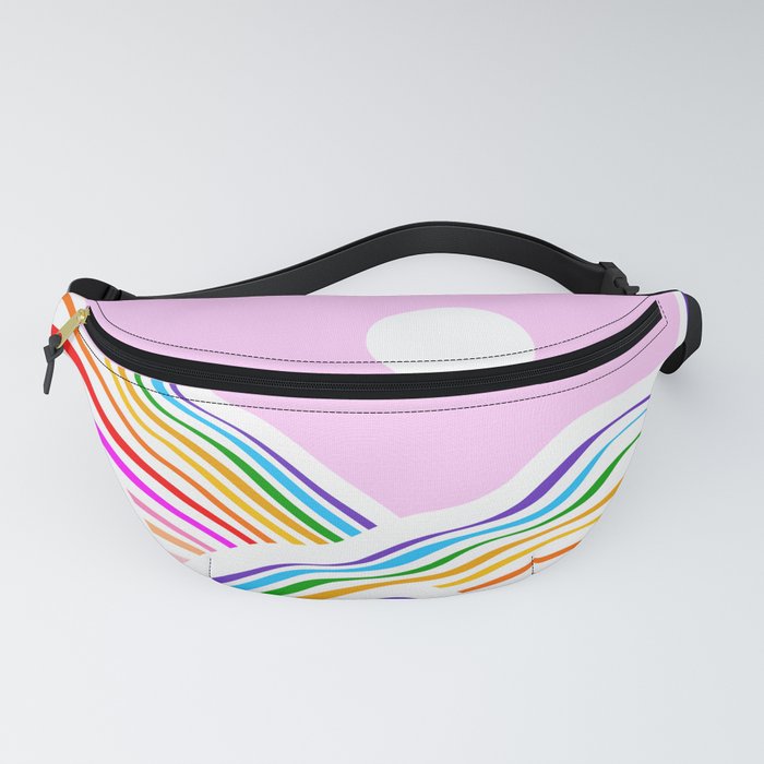 Vibrant Rainbow Wave Landscape Fanny Pack