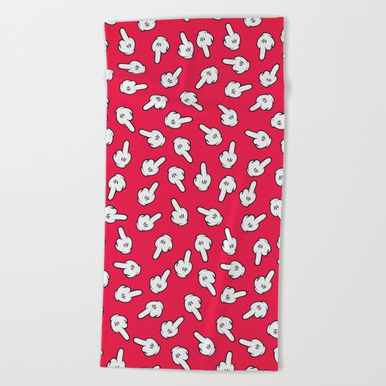 HATERS GONNA HATE! Pattern in red Beach Towel