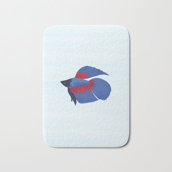 betta splendens royal blue male Bath Mat
