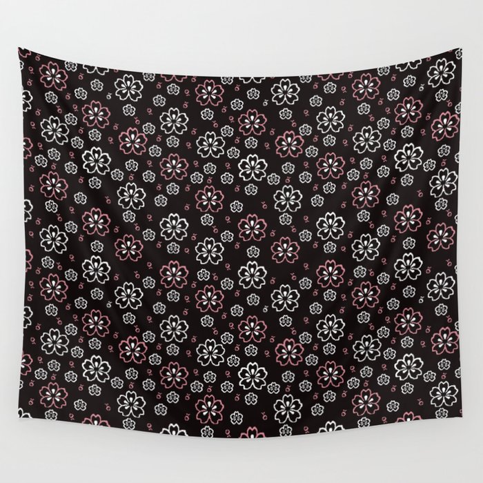 Cherry Blossom Pattern Wall Tapestry