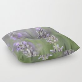 Bumblebee On Lavender Close Up Photograph Floor Pillow