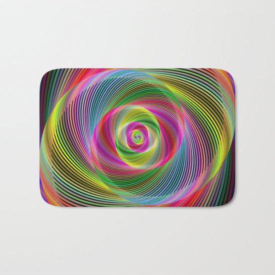 Psychedelic spiral dream Bath Mat