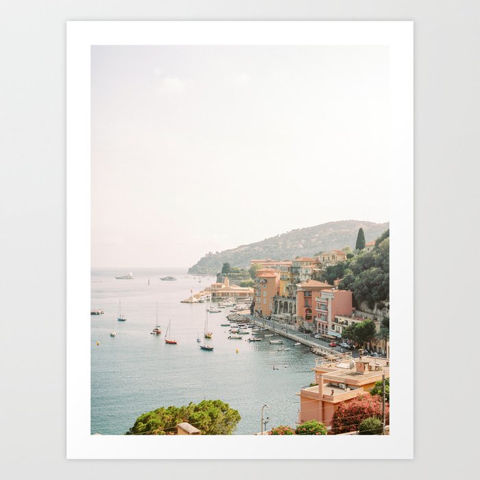 The coastal village of Villefranche sur mer in the French Riviera on film, Fine Art Travel Photography Art Print by Michelle Wever