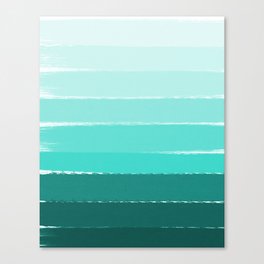 Ombre brushstrokes modern minimal ocean abstract painting wall art Canvas Print