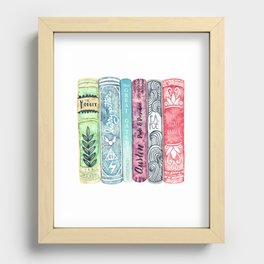 Book Lover Watercolor Books Recessed Framed Print
