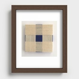 Blue Square - fiber art  Recessed Framed Print