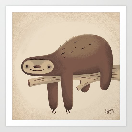 All in Good Time (Sloth) Art Print