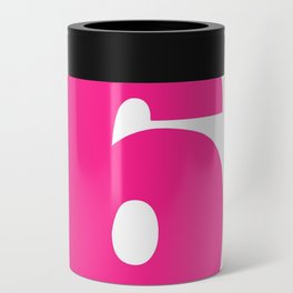 6 (Dark Pink & White Number) Can Cooler