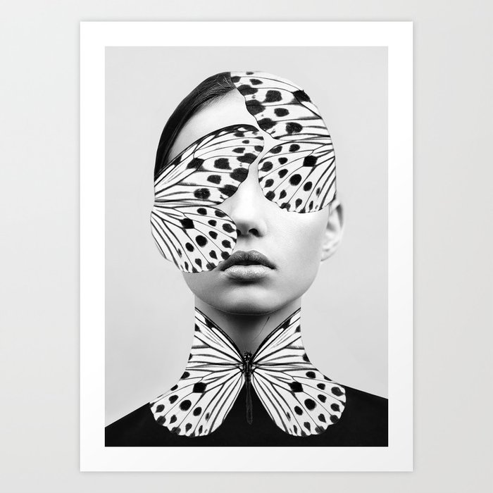 Woman Butterfly Kunstdrucke Woman Butterfly Kunstdrucke