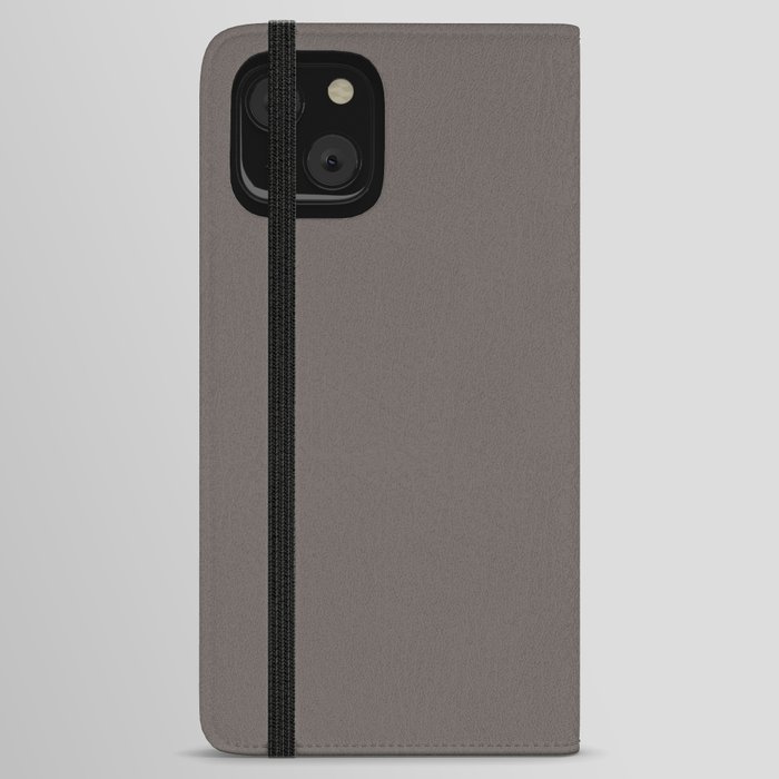 Dark Brown Solid Color Pairs Pantone Falcon 18-1304 TCX Shades of Brown Hues iPhone Wallet Case