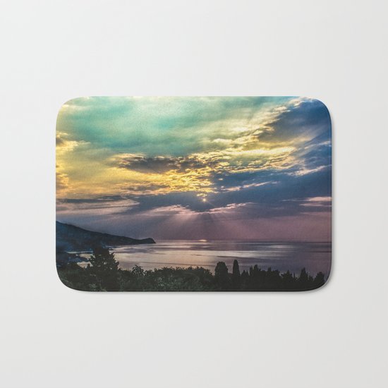 Cloudy sunrise Bath Mat