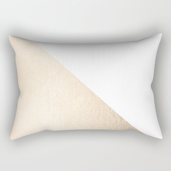 Simply Shadow in White Gold Sands Rectangular Pillow