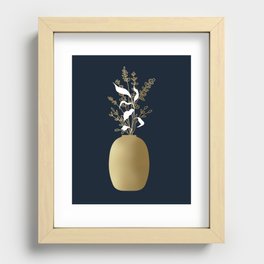 Gold Vase and Wildflowers Recessed Framed Print