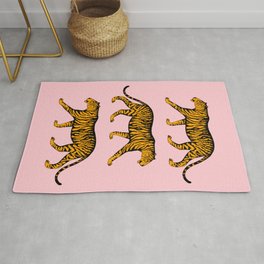 Tigers (Pink and Marigold) Area & Throw Rug