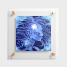Blue Dream Lady Silhouette Floating Acrylic Print