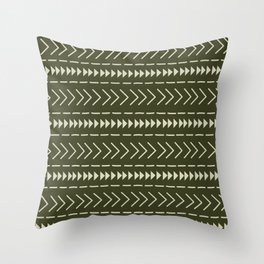 Mudcloth Forest Green Throw Pillow
