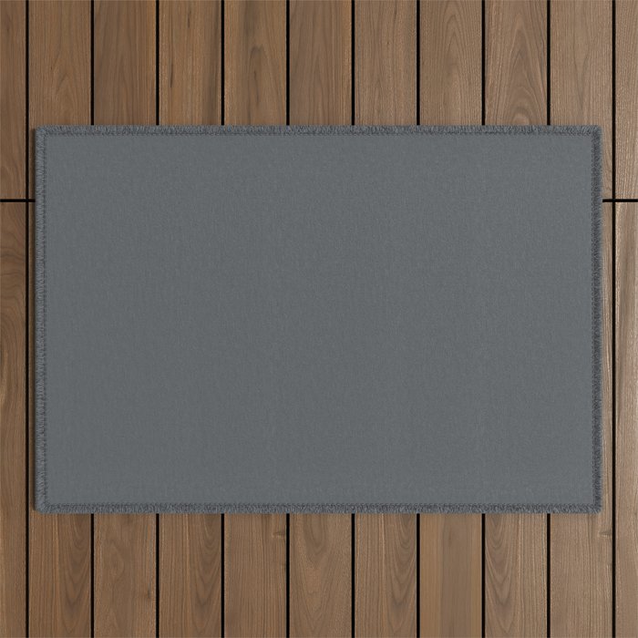Dark Lead Gray Solid Color Pairs Behr Graphic Charcoal N500-6 Accent Shade / Hue / All One Colour Outdoor Rug