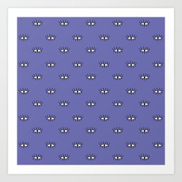 Very Peri modern eyes pattern Art Print