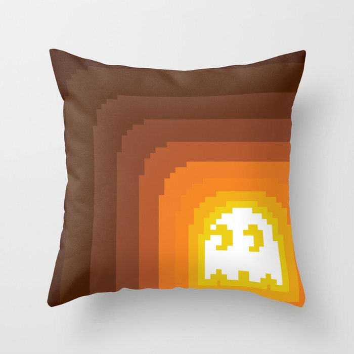 Orange Ghost Throw Pillow