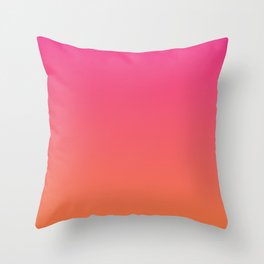 Gradient Fade Hot Pink to Orange Ombré Throw Pillow