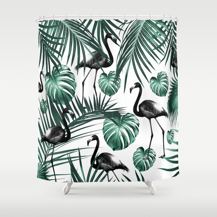 Tropical Flamingo Pattern #6 #tropical #decor #art #society6 Shower Curtain