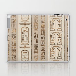 Egyptian hieroglyphs Pastel Gold Laptop Skin