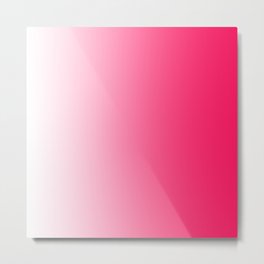 White and Warm Pink Gradient 046 Metal Print | Digital, Odern, Gradient, Barbie, Light, Ombre, Aby, Minimal, Candy, Sweet 