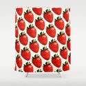 Strawberry Pattern White Beach Towel By Kelly Gilleran