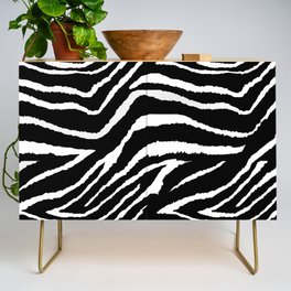 Animal Print Zebra Black and White Credenza