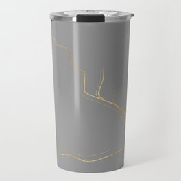 Kintsugi 3 #art #decor #buyart #japanese #gold #grey #kirovair #design Travel Mug