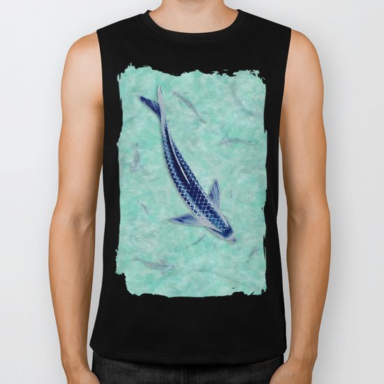 Blue Koi Biker Tank
