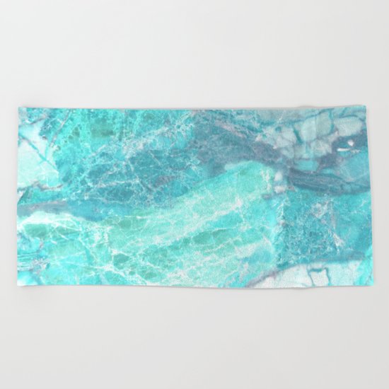 Marble Turquoise Blue Agate Beach Towel