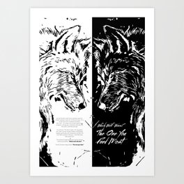 The Battle Within 2 Wolf Cherokee Legend Two Wolves Quote Art Print