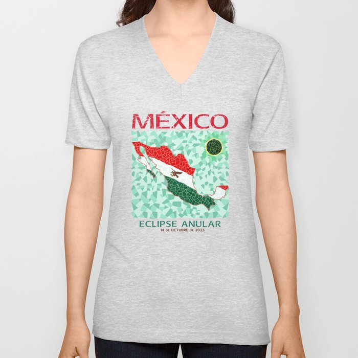 Mexico Annular Eclipse 2023 V Neck T Shirt
