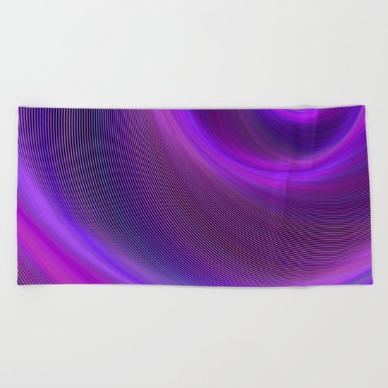 Purple night storm Beach Towel