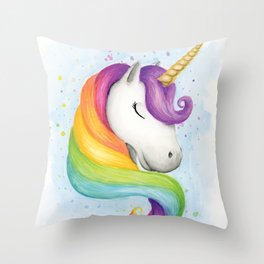 Rainbow Unicorn Throw Pillow