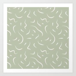 Green and Beige Confetti Pattern 02 Art Print