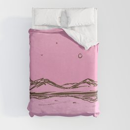 Pink Landscape Minimalist Art Duvet Cover