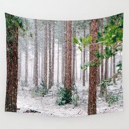 Vivid Snow Forest (Color) Wall Tapestry