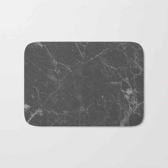 Marble Black Gray White Bath Mat