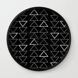 White triangles on black Wall Clock