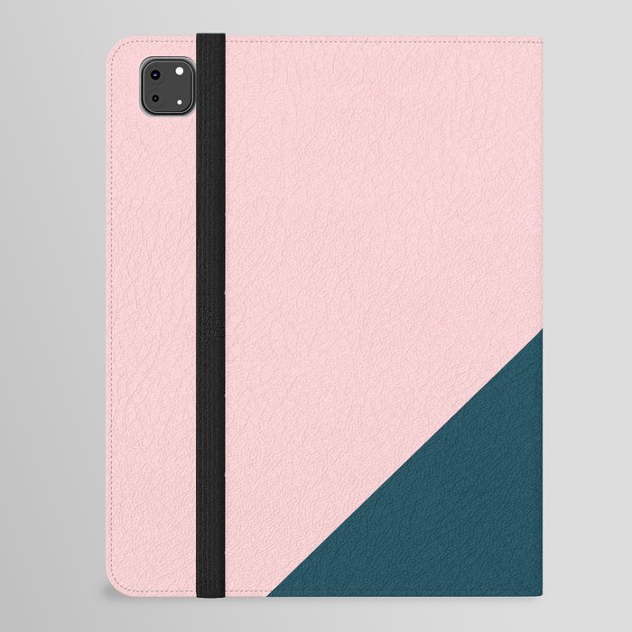 Pink and Blue Minimalist Abstract Geometric Triangles iPad Folio Case