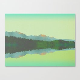 Lake Morning - Green Canvas Print
