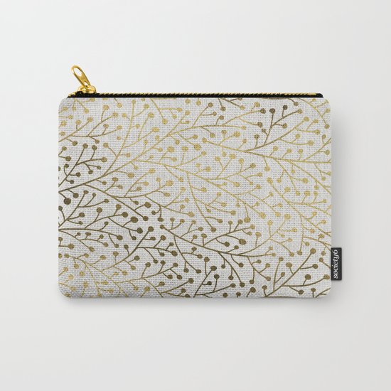 Gold Berry Branches Carry-All Pouch